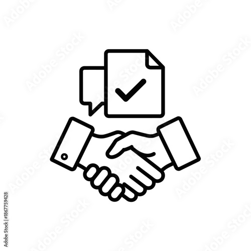 Professional Business Handshake Icon Representing Agreement and Partnership