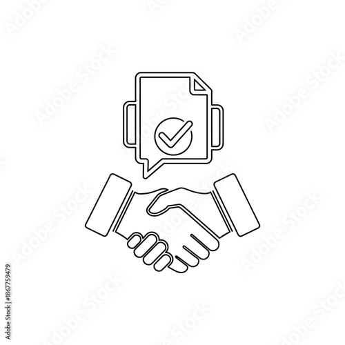 Professional Business Handshake with Document Agreement for Collaboration