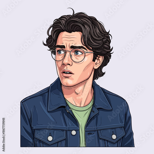 Illustrated Portrait of a Young Man.