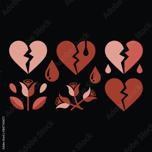 Broken hearts and wilted roses