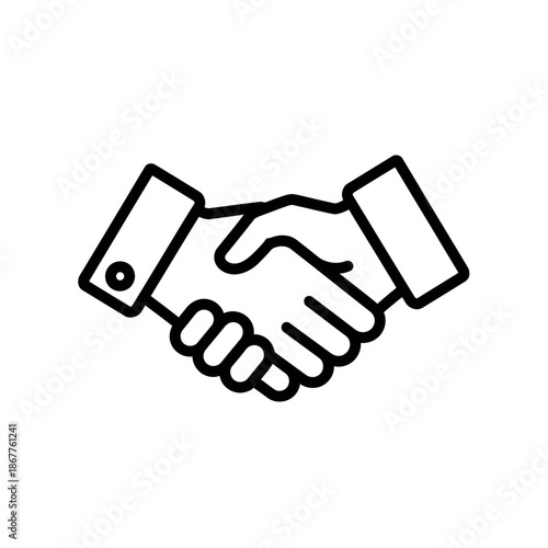 Professional Handshake Icon for Business Cooperation and Agreement