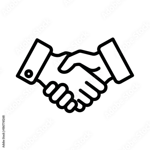 Professional Handshake Icon Representing Business Agreement and Partnership