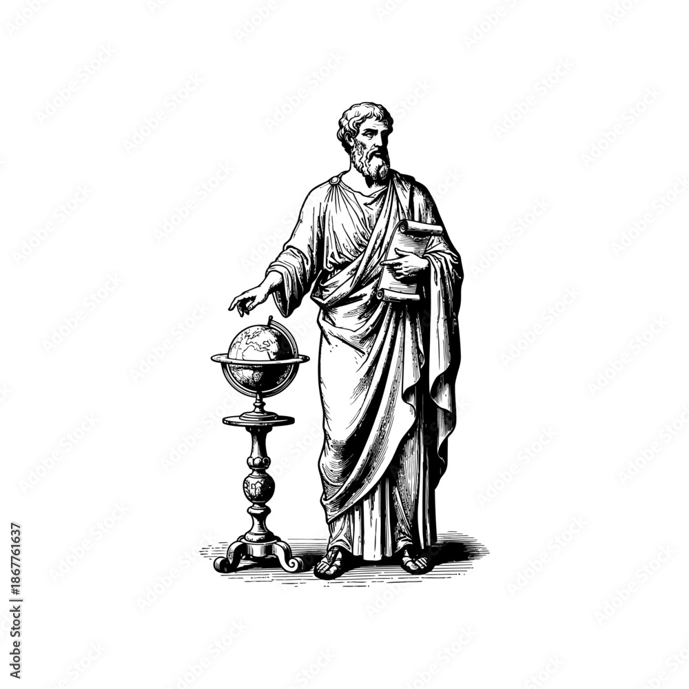 Obraz premium Ancient greek philosopher engraving.