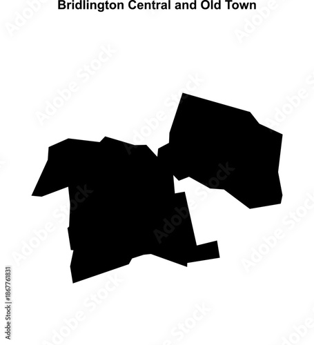 Bridlington Central and Old Town (England) blank outline map