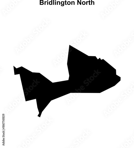 Bridlington North (England) blank outline map