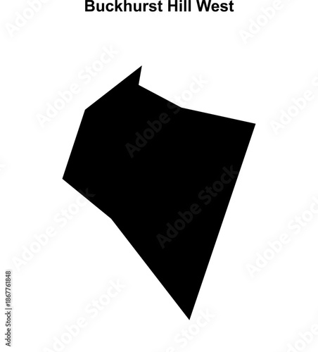 Buckhurst Hill West (England) blank outline map