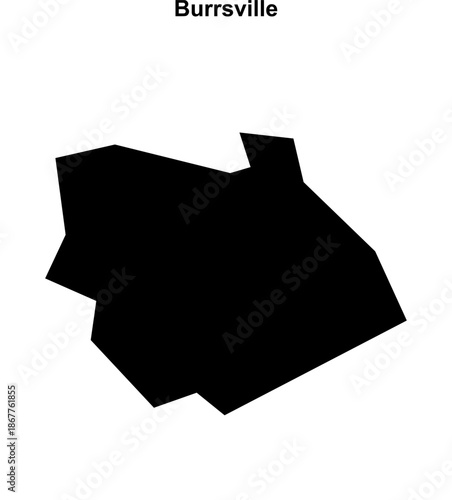 Burrsville (England) blank outline map