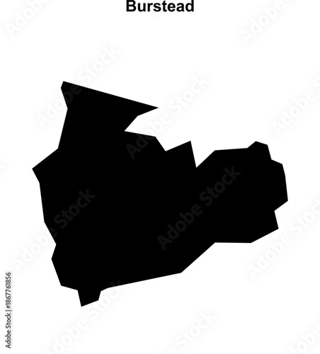 Burstead (England) blank outline map