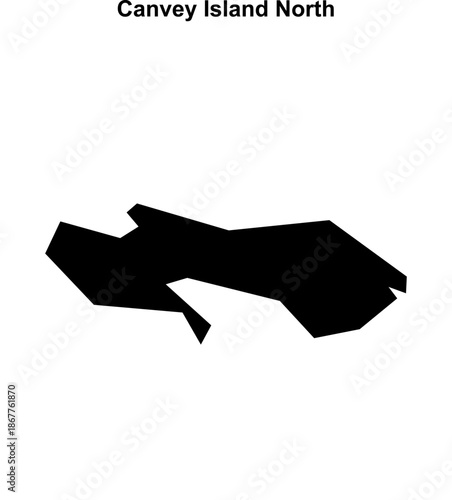 Canvey Island North (England) blank outline map