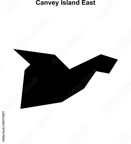 Canvey Island East (England) blank outline map