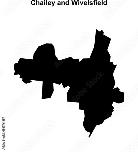 Chailey and Wivelsfield (England) blank outline map