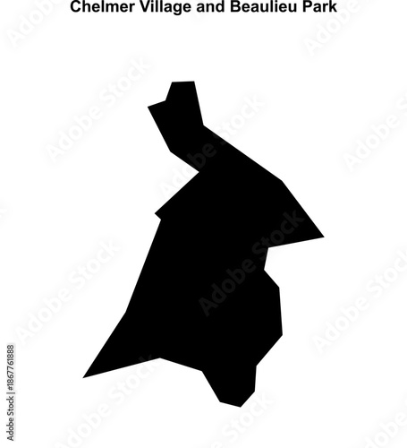 Chelmer Village and Beaulieu Park (England) blank outline map