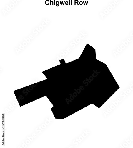 Chigwell Row (England) blank outline map