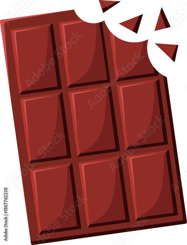 Delicious chocolate bar with a bite taken out of it.