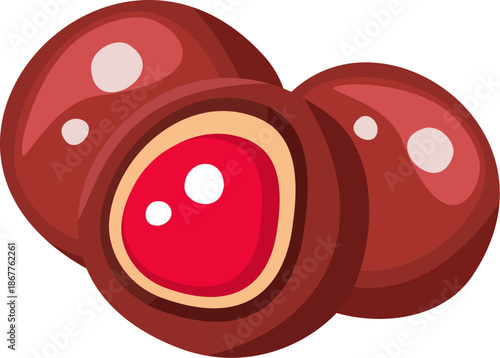 Delicious chocolate covered cherries with a rich red filling.