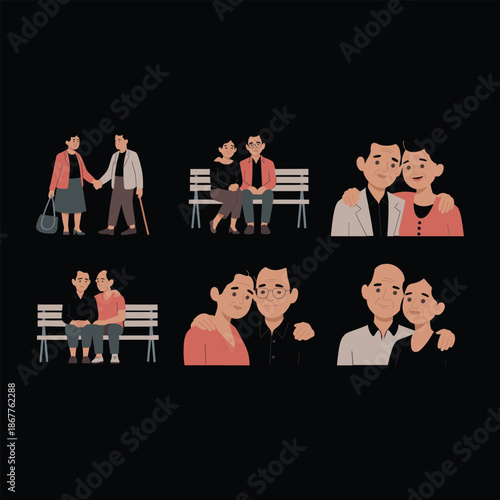 Couples sharing intimate moments