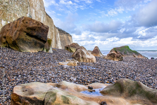 Plage des Gorges du Petit Ailly à Varengeville-sur-Mer, Normandie