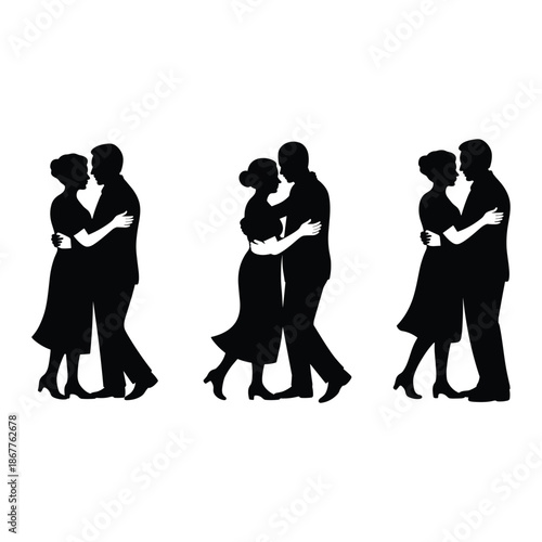 Couple dancing in silhouette