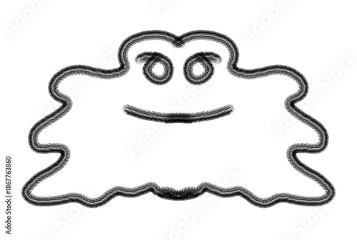 Smiling ghost character with playful expression