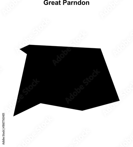 Great Parndon (England) blank outline map