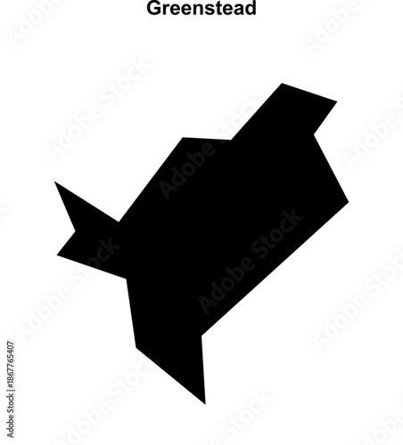 Greenstead (England) blank outline map