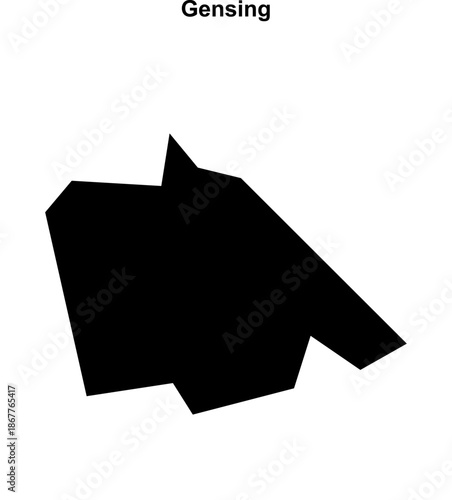 Gensing (England) blank outline map