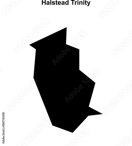 Halstead Trinity (England) blank outline map