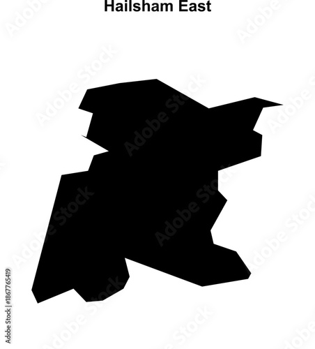 Hailsham East (England) blank outline map