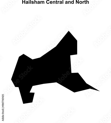 Hailsham Central and North (England) blank outline map