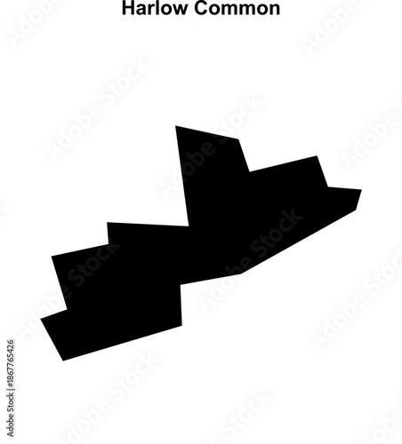 Harlow Common (England) blank outline map