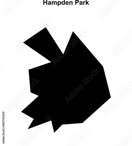 Hampden Park (England) blank outline map