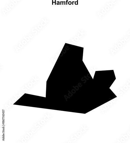 Hamford (England) blank outline map