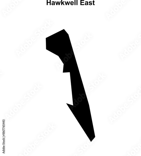 Hawkwell East (England) blank outline map