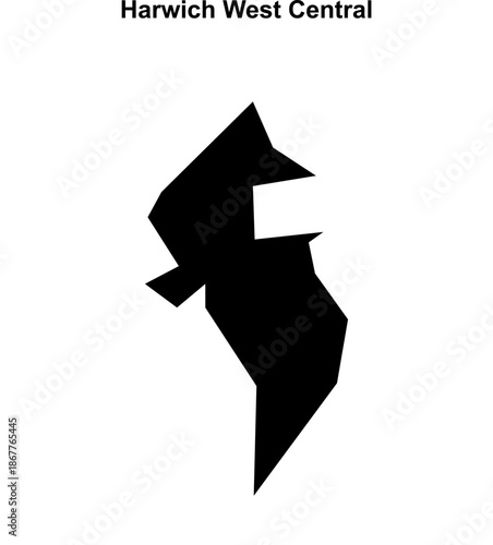 Harwich West Central (England) blank outline map