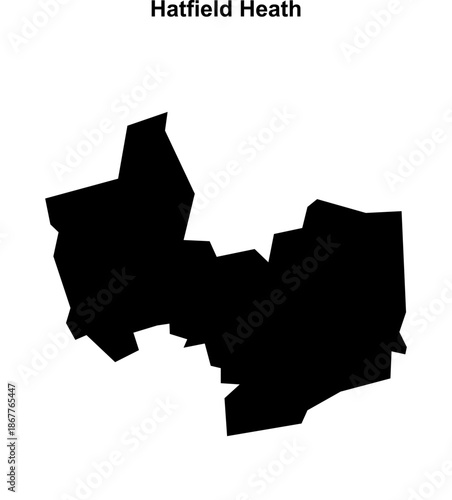 Hatfield Heath (England) blank outline map