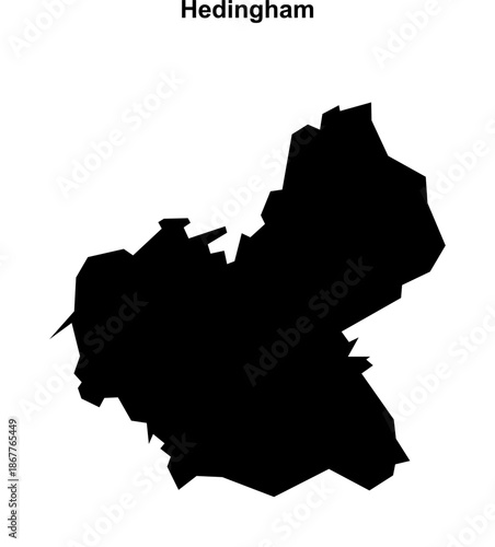 Hedingham (England) blank outline map