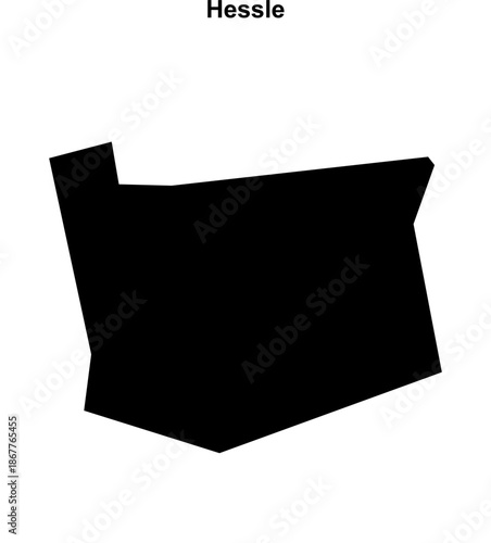 Hessle (England) blank outline map