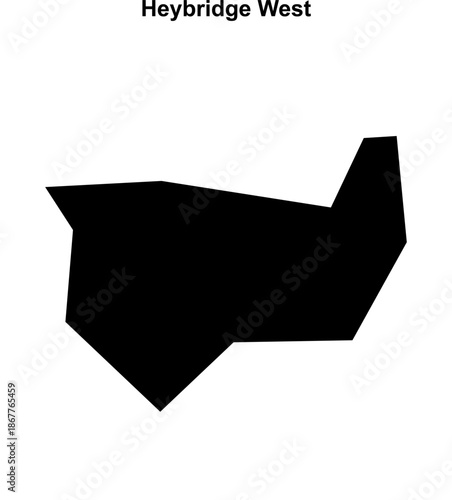 Heybridge West (England) blank outline map