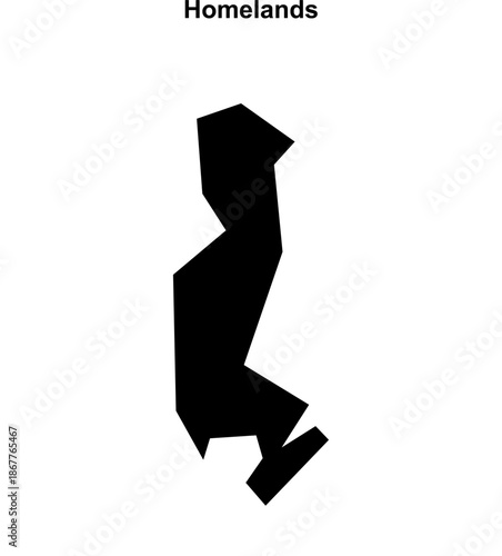 Homelands (England) blank outline map
