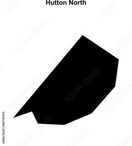 Hutton North (England) blank outline map