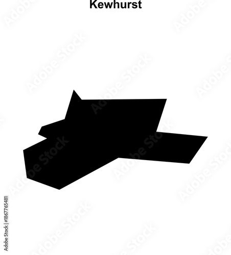 Kewhurst (England) blank outline map