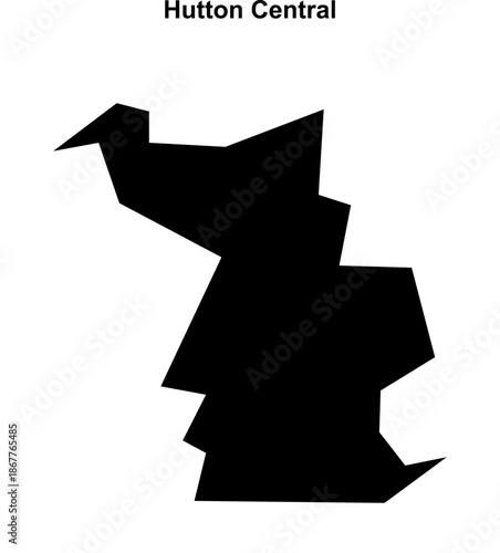 Hutton Central (England) blank outline map