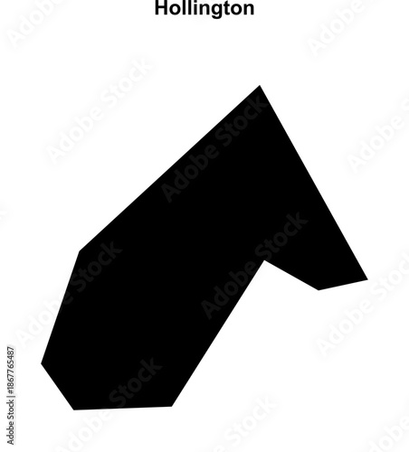 Hollington (England) blank outline map