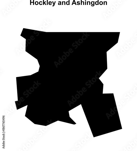 Hockley and Ashingdon (England) blank outline map