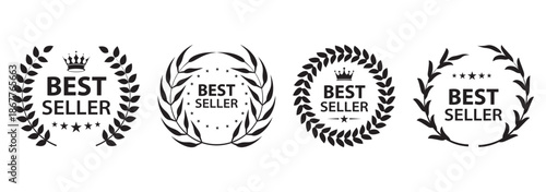 Premium quality product badges, labels, ribbons collection, best seller icons, free delivery emblem, satisfaction guaranteed vector illustration, for marketing branding 