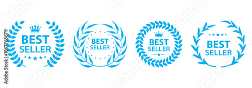 Black and gold best seller award badge with a crown and stars for the year of twenty twenty six. Award-winning best seller badge - perfect for marketing and product promotion.