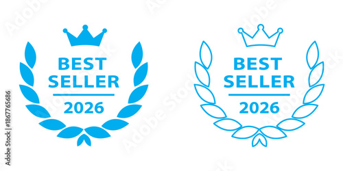Premium Best Seller Label , Award Badge Vector Set ,Golden Product Promotion Seal, Guarantee Stamp, Best seller 2026