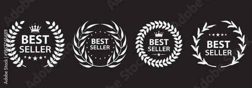 Premium Best Seller Label , Award Badge Vector Set ,Golden Product Promotion Seal, Guarantee Stamp, Best seller 2026