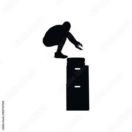 Silhouette Illustration of Box Jump Position.eps