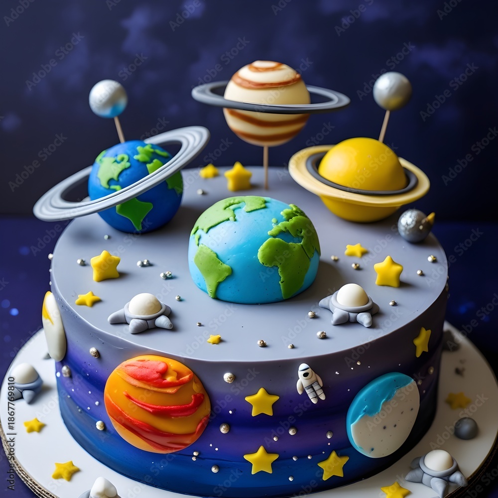 Fototapeta premium space style cake